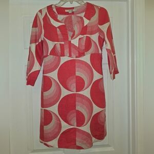 Boden Pink and Cream Patterned Dress